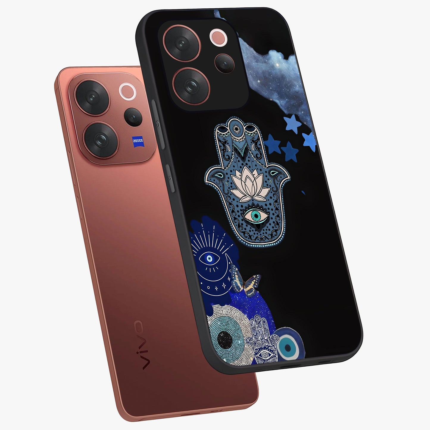 Mystic Hand Aura Glass Case displayed in angled mockup highlighting magical aura design with spiritual aesthetic style.