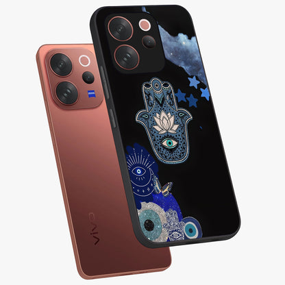 Mystic Hand Aura Glass Case displayed in angled mockup highlighting magical aura design with spiritual aesthetic style.