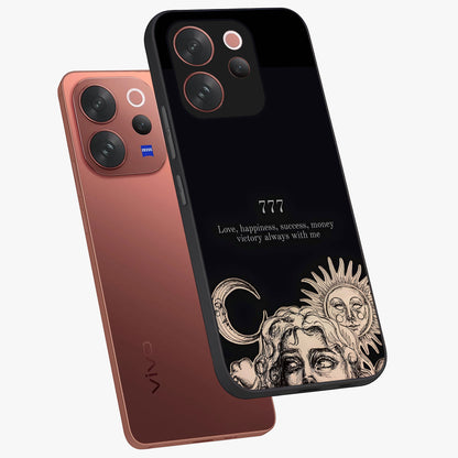 Mystic Victory Aura Glass Case displayed in angled mockup highlighting energetic aura design with bold mystical aesthetic.