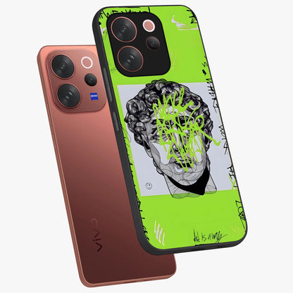 Neo Graffiti Rebellion Glass Case displayed in angled mockup highlighting urban street art design with rebellious aesthetic.