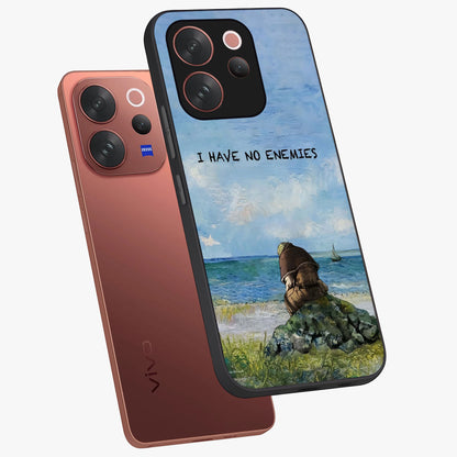 Peace Beyond War Glass Case displayed in angled mockup highlighting meaningful message design with artistic aesthetic style.