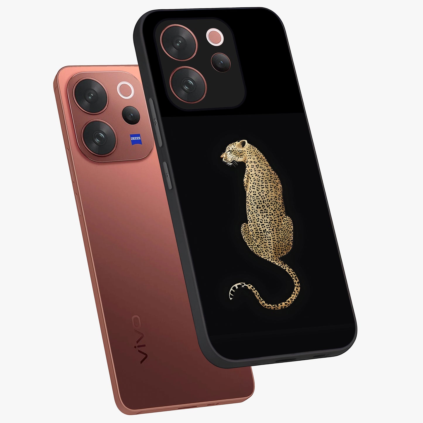 Regal Leopard Glass Case displayed in angled mockup highlighting powerful animal illustration with stylish wild aesthetic.