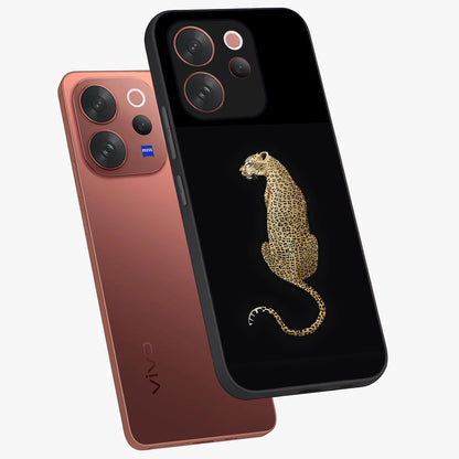 Regal Leopard Glass Case displayed in angled mockup highlighting powerful animal illustration with stylish wild aesthetic.