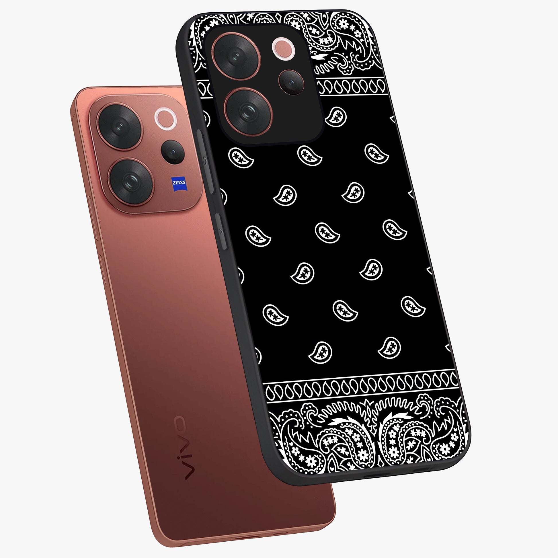 Retro Rebel Threads Glass Case displayed in angled mockup highlighting retro inspired graphic design with rebellious aesthetic.