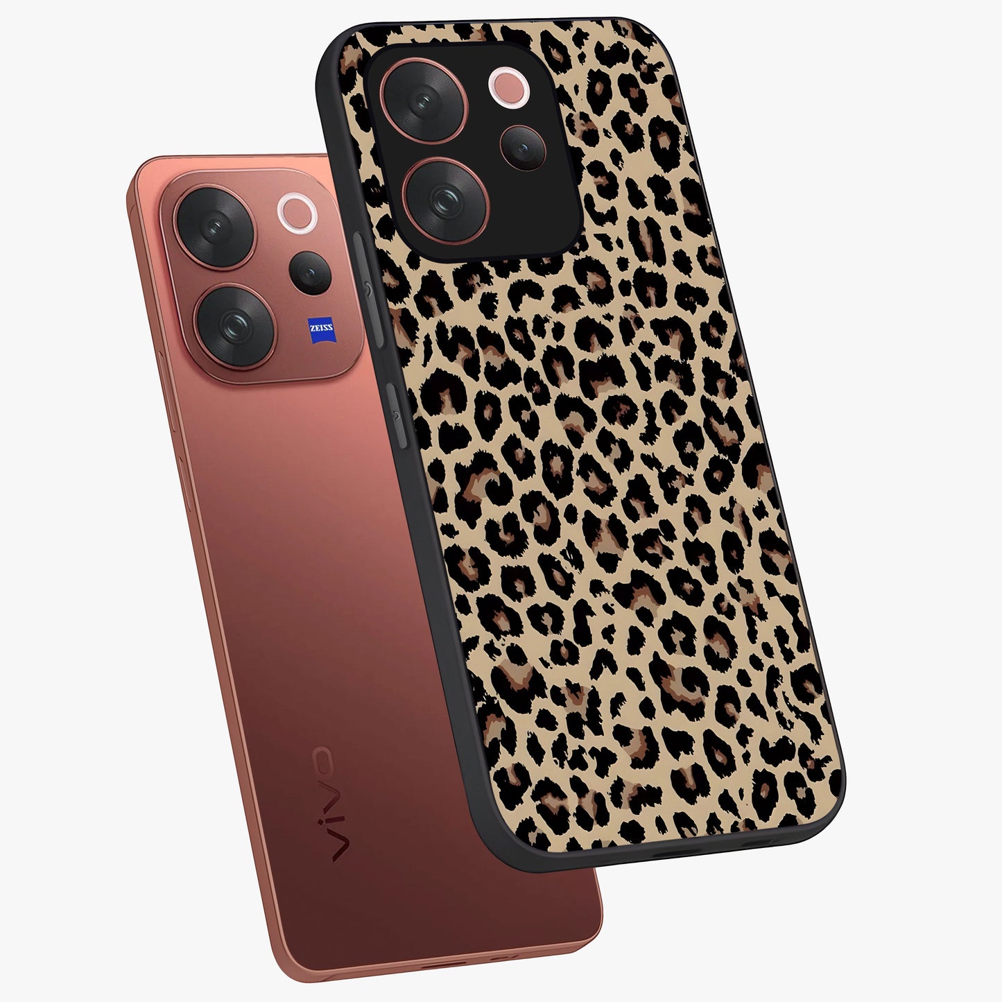Savage Chic Pattern Glass Case displayed in angled mockup highlighting bold fashion inspired design with chic aesthetic.