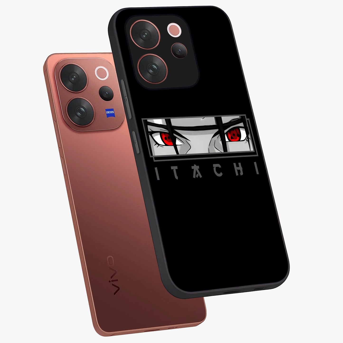Scarlet Gaze Dominance Glass Case displayed in angled mockup highlighting intense visual design with bold scarlet aesthetic.