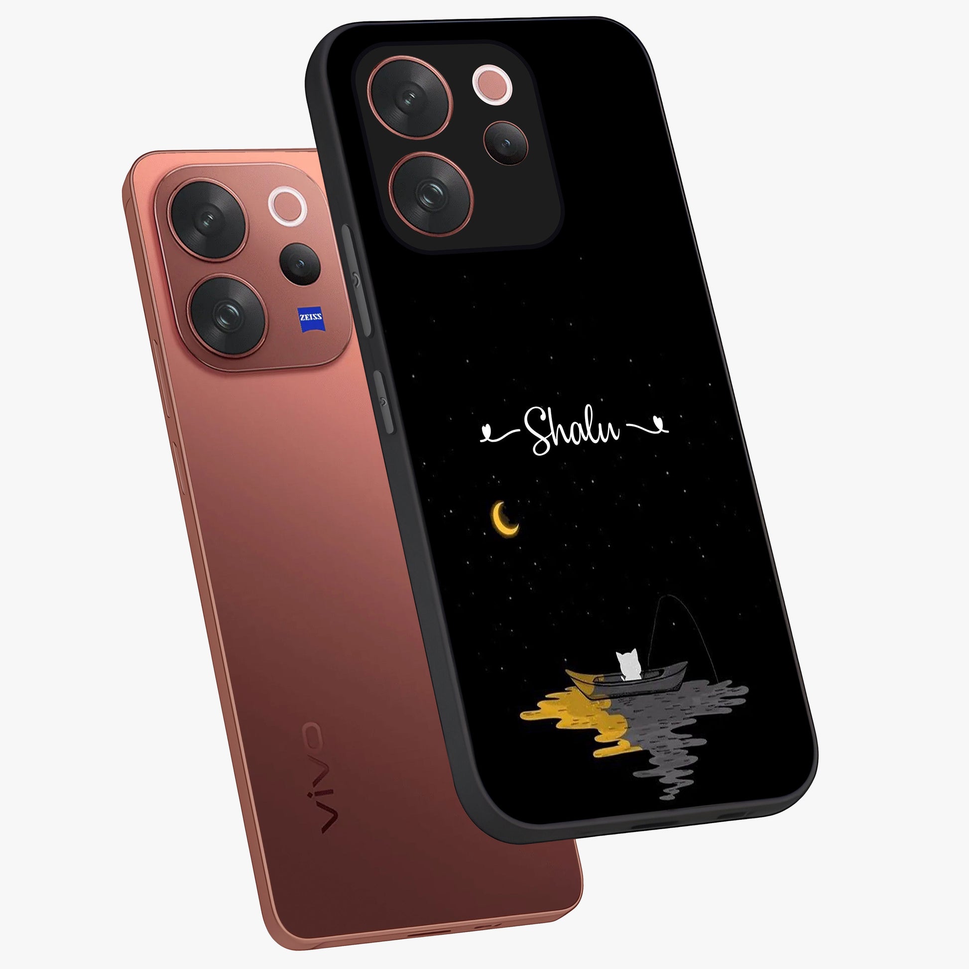 Silent Night Row Glass Case displayed in angled mockup highlighting peaceful evening design with dreamy night aesthetic.