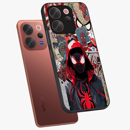 Spider Collage Street Glass Case displayed in angled mockup highlighting dynamic street style collage design with comic aesthetic.