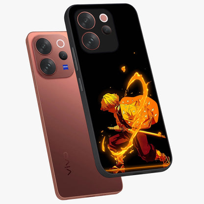 Thunder Flame Execution Glass Case displayed in angled mockup highlighting dramatic fire themed design with intense fantasy aesthetic.