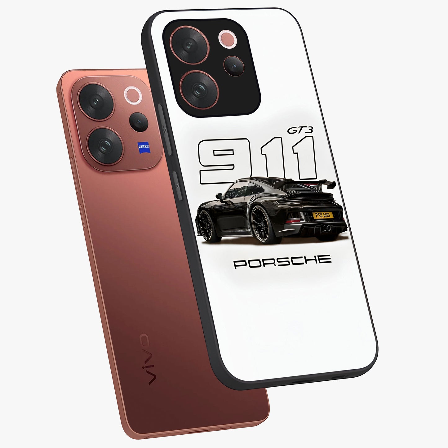 Turbo Legacy Icon Glass Case displayed in angled mockup highlighting dynamic automotive design with performance aesthetic.