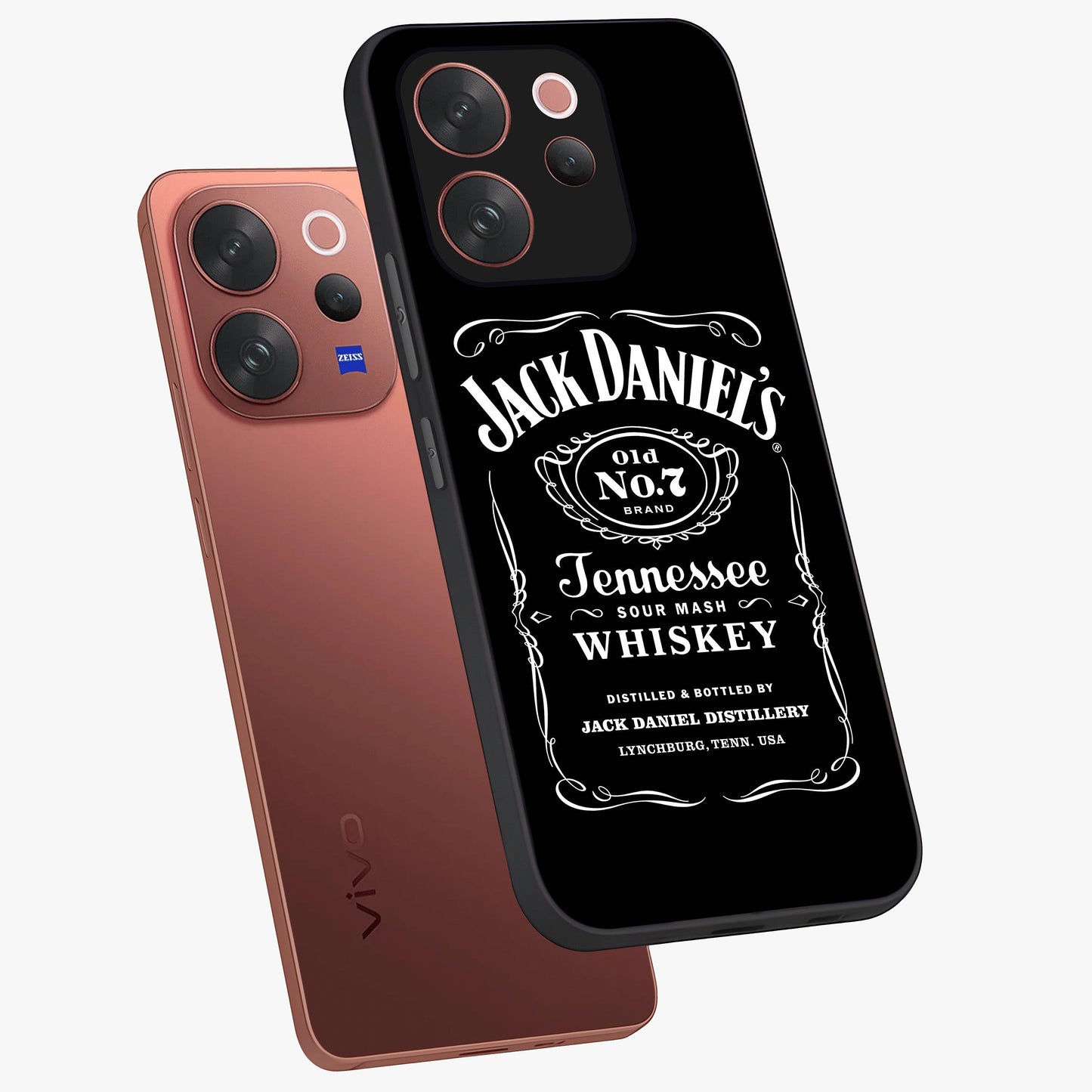 Vintage Whiskey Heritage Glass Case displayed in angled mockup highlighting retro beverage themed design with heritage aesthetic.