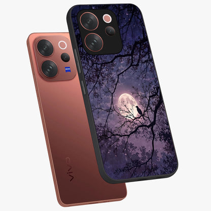 Whispering Moon Silence Glass Case displayed in angled mockup highlighting calm lunar design with dreamy night aesthetic.