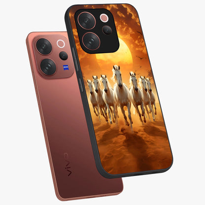 Wild Sunset Majesty Glass Case displayed in angled mockup highlighting vibrant sunset sky design with scenic aesthetic.