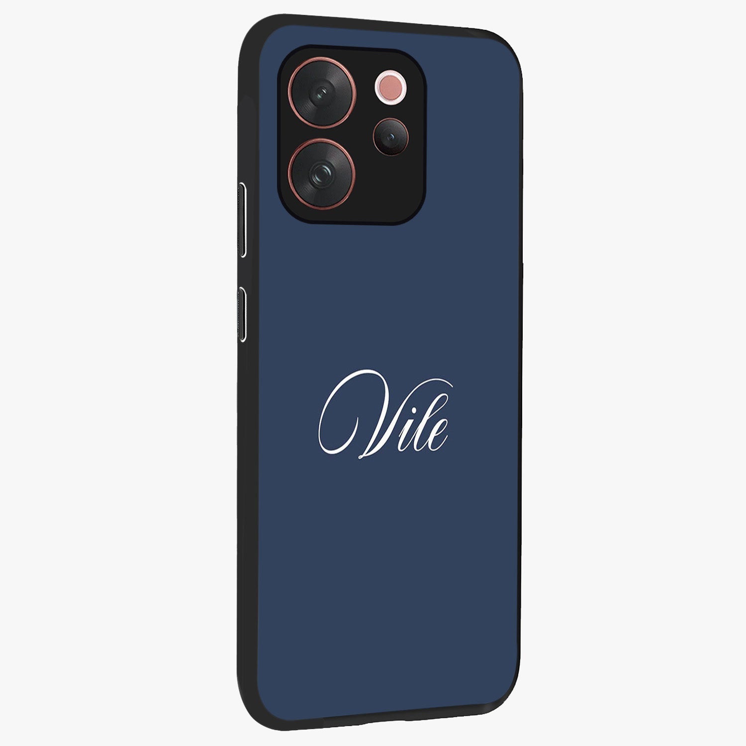Blue Vintage Floral Pattern Glass Case displayed in angled mockup highlighting classic blue floral pattern and retro aesthetic design.
