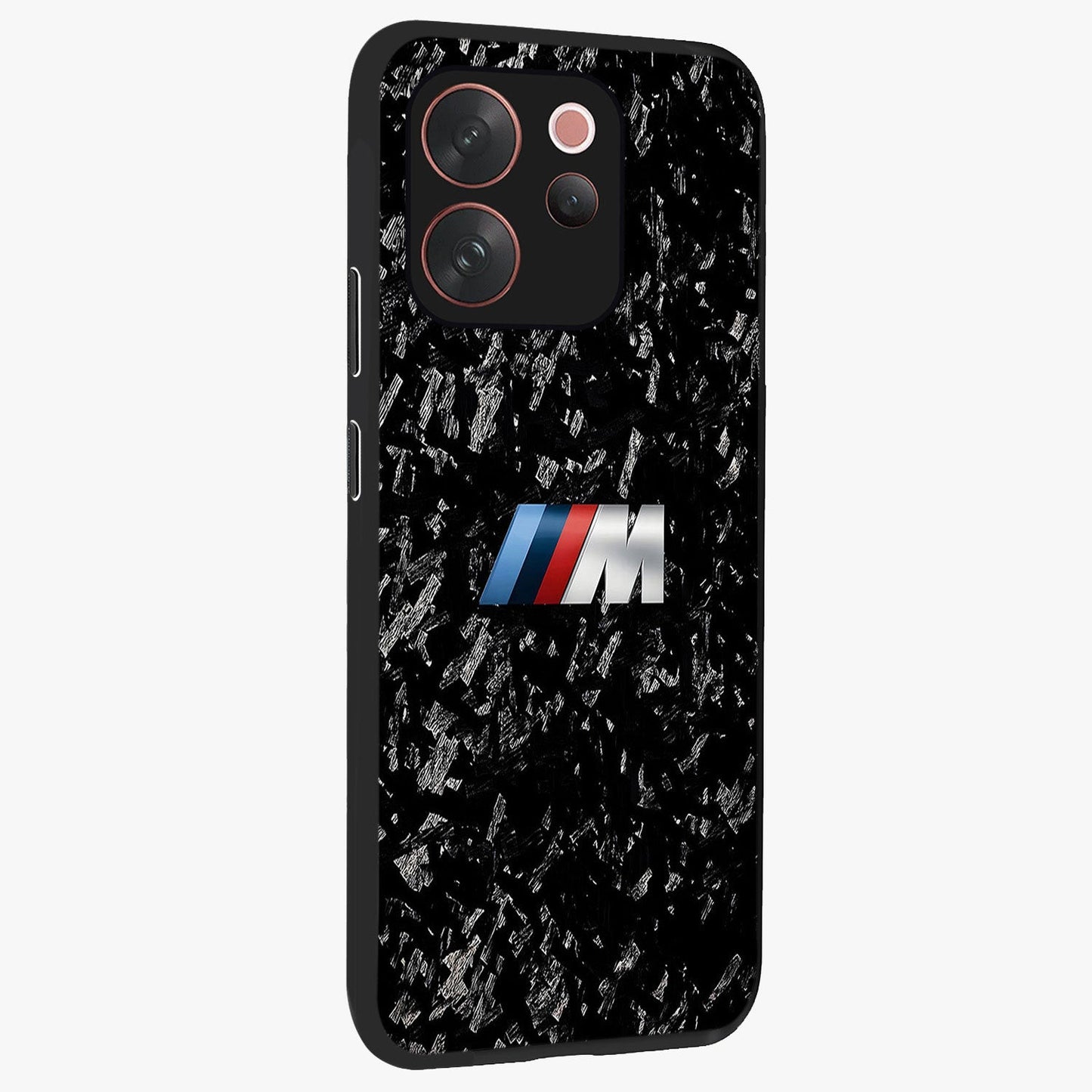 Carbon Speed Mark Glass Case upright view showcasing modern carbon speed graphic with bold automotive theme.