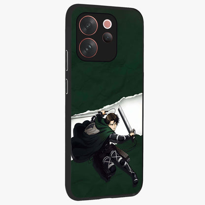 Emerald War Vanguard Glass Case upright view showcasing dramatic warrior artwork with bold fantasy theme.