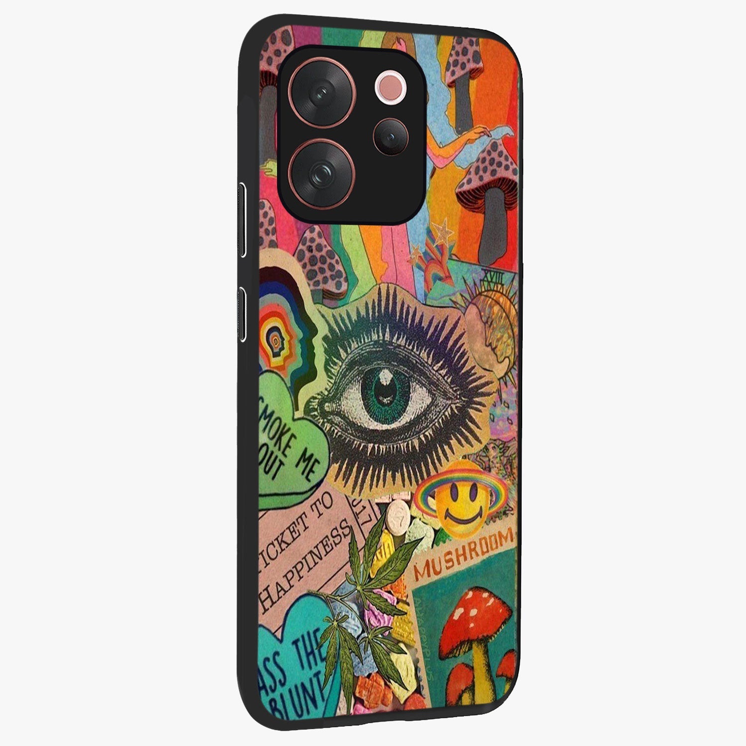 Mystic Eye Wonderland Glass Case upright view showcasing symbolic eye artwork with mysterious fantasy theme.