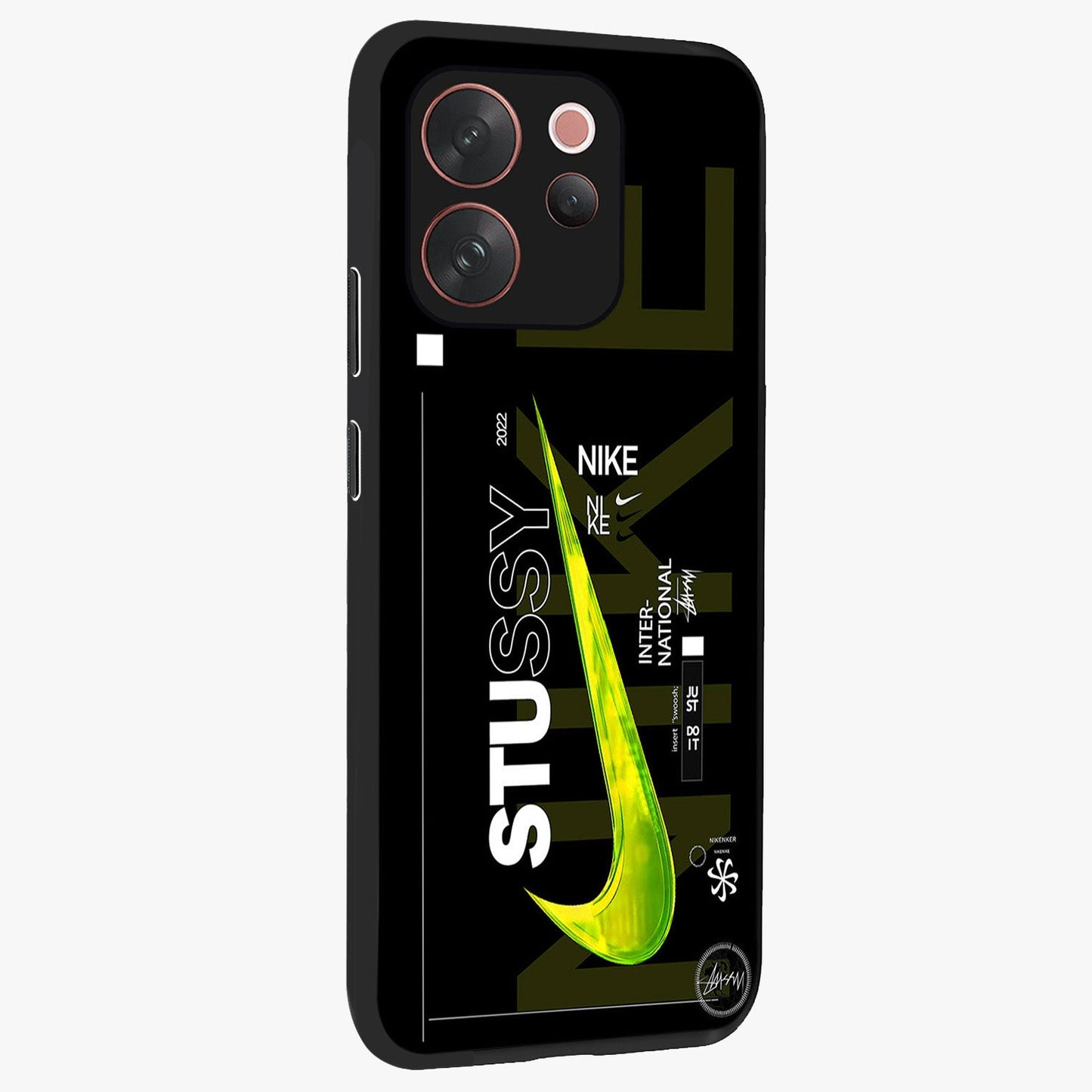 Neon Street Edition Glass Case upright view showcasing colorful neon artwork with modern street culture theme.