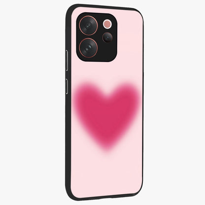 Pink Aura Heart Glass Case upright view showcasing romantic heart artwork with soft pastel theme.