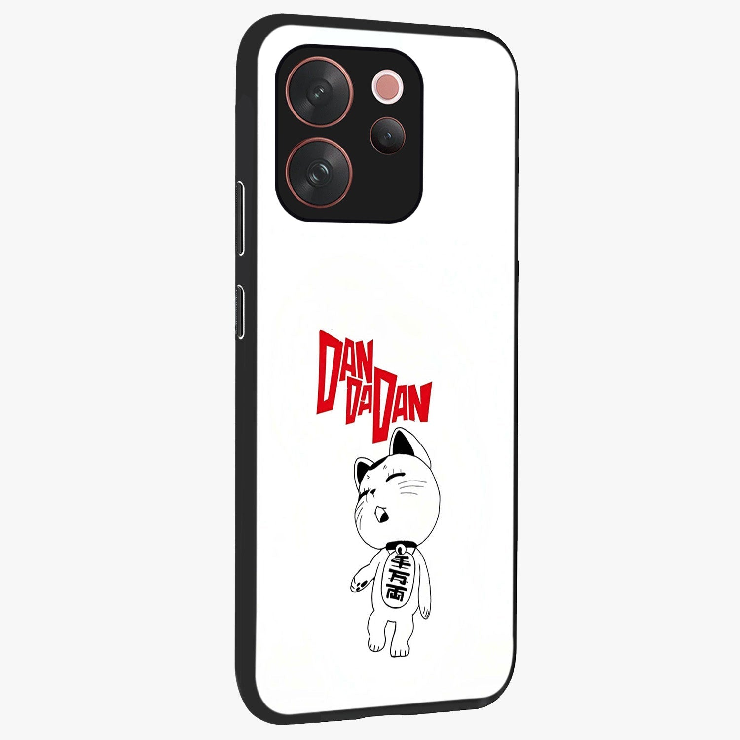 Playful Spirit Charm Glass Case upright view showcasing vibrant charm artwork with fun artistic theme.