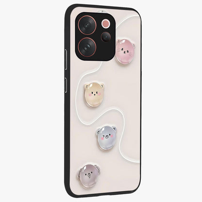Puffy Face Parade Glass Case upright view showcasing adorable character artwork with cheerful animated theme.