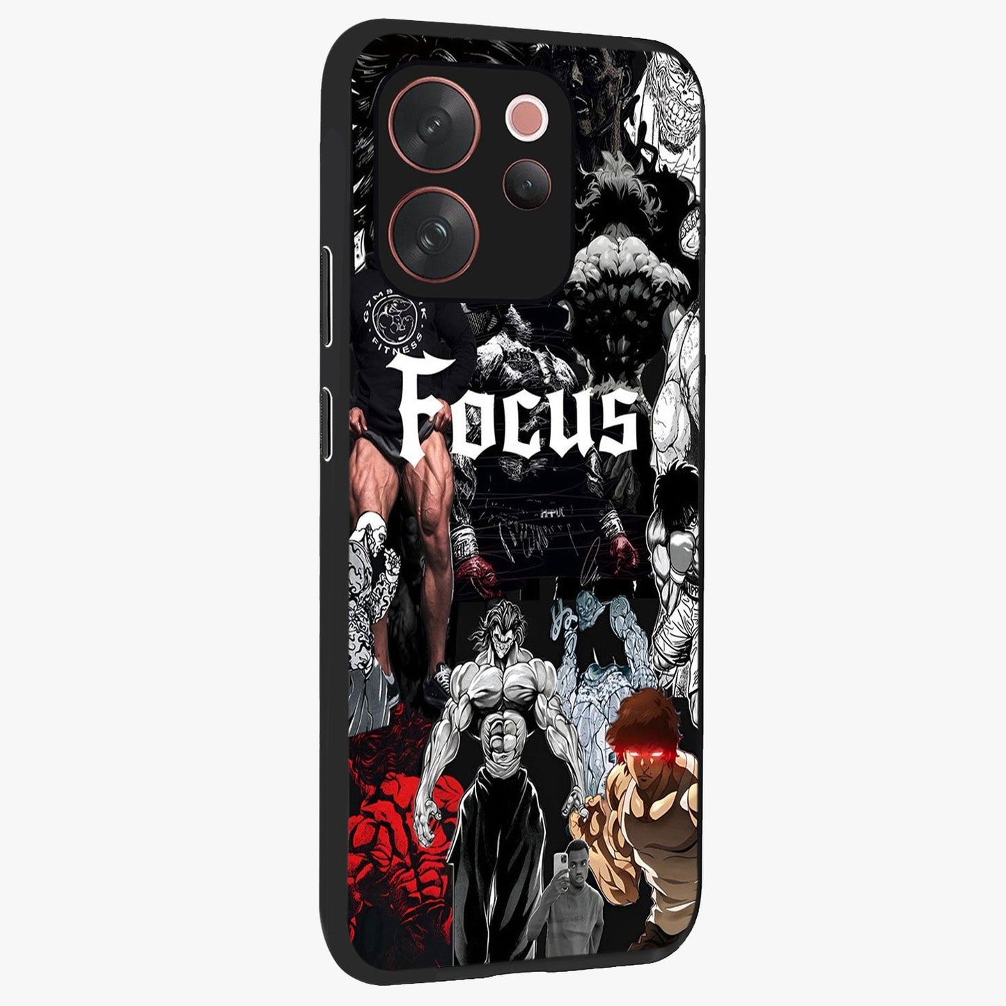 Relentless Power Focus Glass Case upright view showcasing strong inspirational artwork with powerful focus theme.