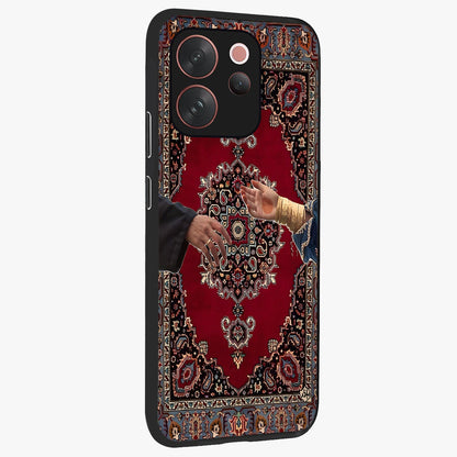 Royal Touch Reach Glass Case upright view showcasing stylish royal inspired artwork with graceful theme.