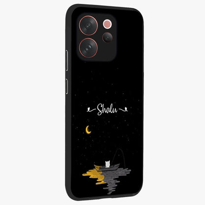 Silent Night Row Glass Case upright view showcasing tranquil night artwork with serene landscape theme.