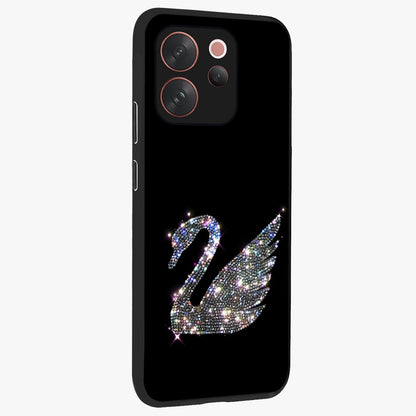 Starlit Swan Grace Glass Case upright view showcasing beautiful swan artwork with peaceful night themed design.