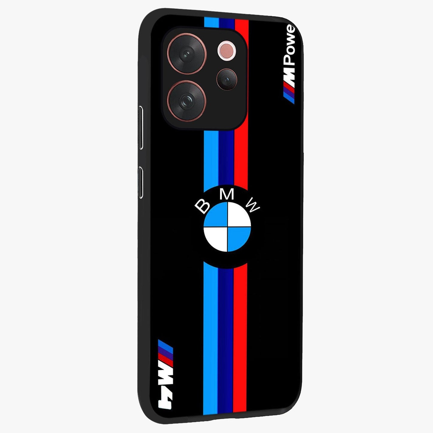 Turbo BMW Beast Glass Case upright view showcasing powerful car artwork with modern motorsport theme.