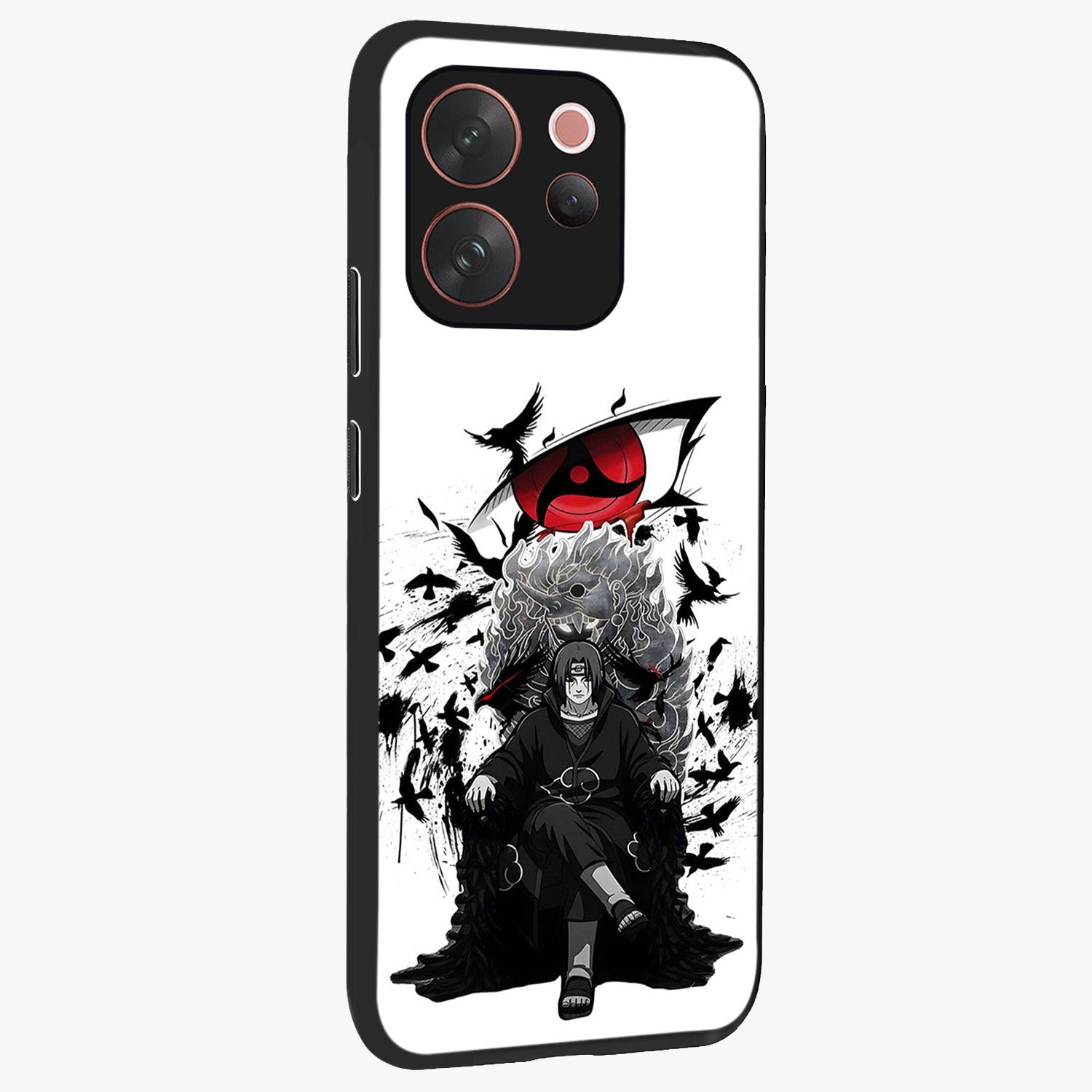 Uchiha Shadow Throne Glass Case upright view showcasing magical underwater galaxy artwork with vibrant cosmic theme.