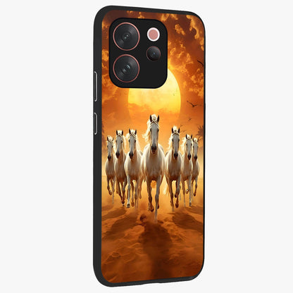 Wild Sunset Majesty Glass Case upright view showcasing dramatic sunset artwork with bold nature theme.
