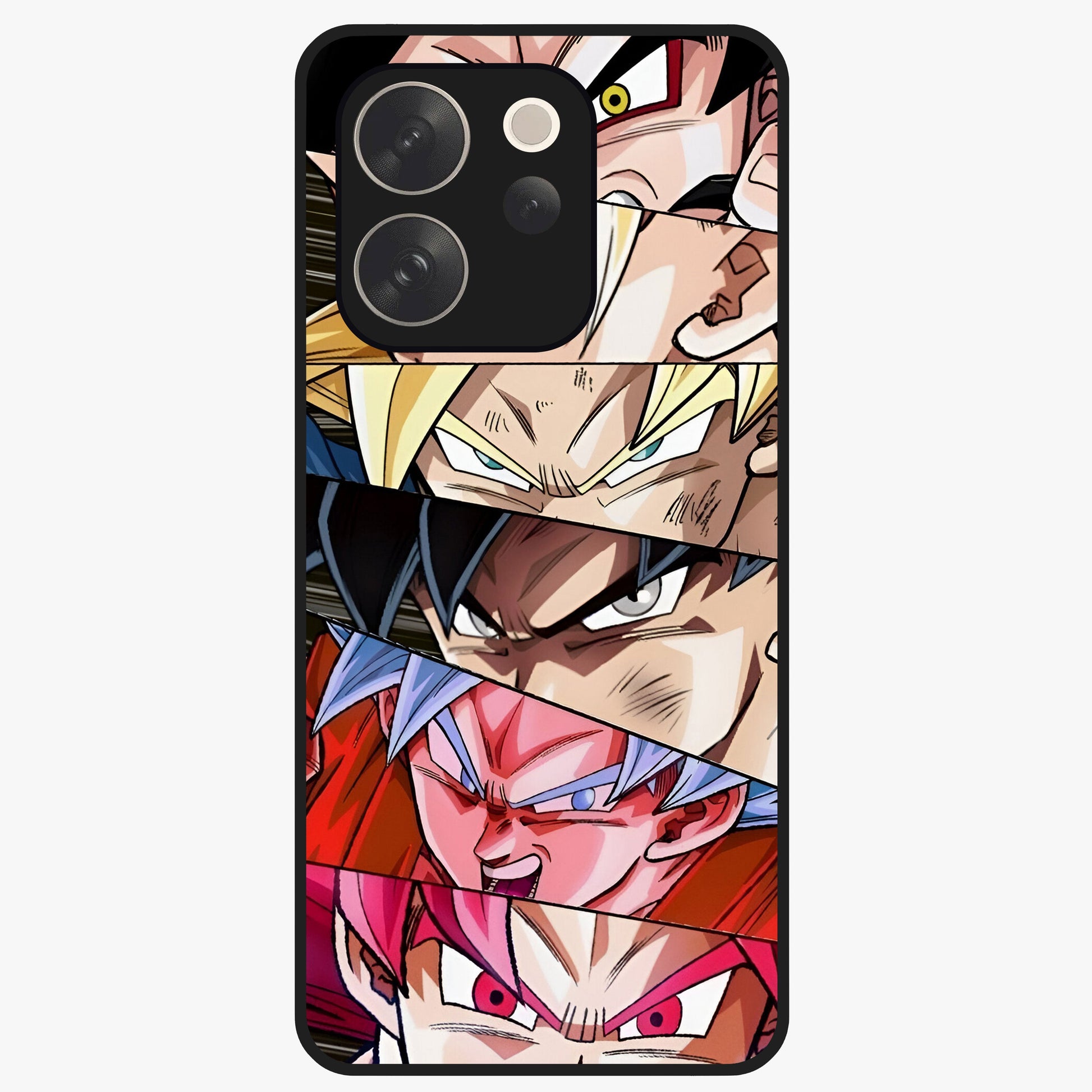 Anime Character Glass Case showing flat back view with vibrant anime artwork and glossy glass finish.
