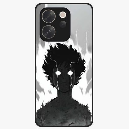 Awakened Inner Rage Glass Case showing flat back view with intense artistic artwork and glossy glass finish.
