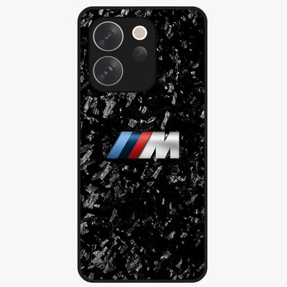 Carbon Speed Mark Glass Case showing flat back view with sporty carbon pattern artwork and glossy glass finish.