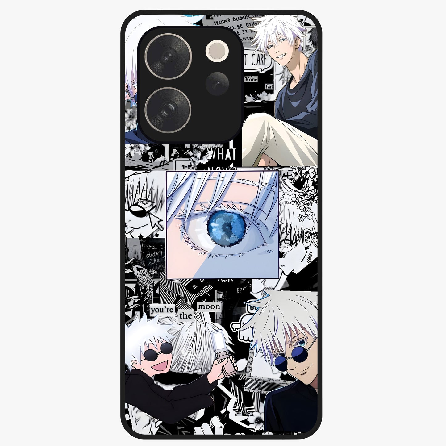 Infinity Sorcerer Chaos Glass Case showing flat back view with mystical sorcerer themed artwork and glossy glass finish.