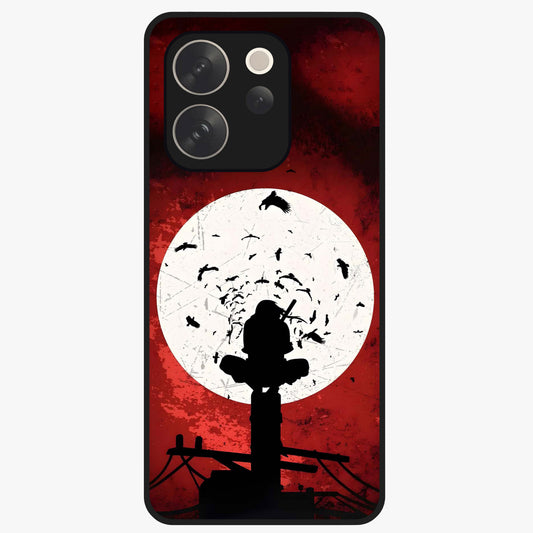 Itachi Limited Edition Naruto Anime Glass Case showing flat back view with iconic anime character artwork and glossy glass finish.