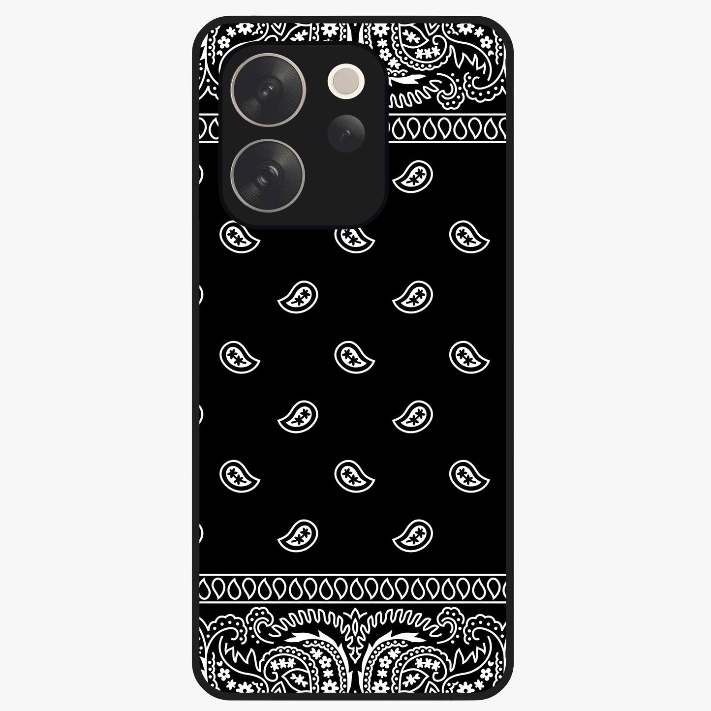 Retro Rebel Threads Glass Case showing flat back view with vintage street style artwork and glossy glass finish.