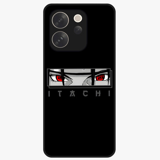 Scarlet Gaze Dominance Glass Case showing flat back view with striking red themed artwork and glossy glass finish.