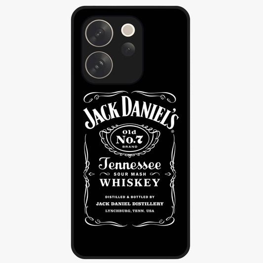 Vintage Whiskey Heritage Glass Case showing flat back view with classic whiskey inspired artwork and glossy glass finish.