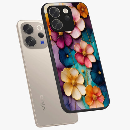 Artlyn Grace Flower Pattern Glass Case displayed in angled mockup highlighting delicate flower pattern design and smooth glass surface.
