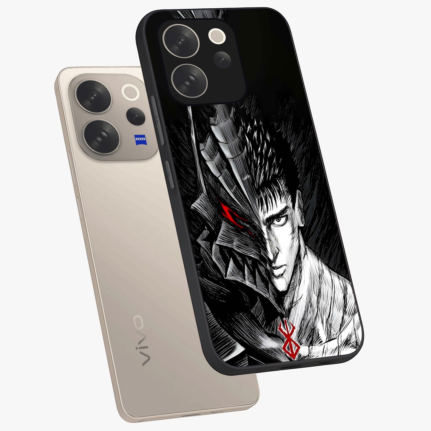Berserker Blood Oath Glass Case displayed in angled mockup highlighting dark fantasy graphic design and powerful theme.