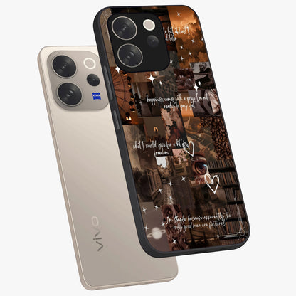 Bittersweet Aesthetic Chaos Glass Case displayed in angled mockup highlighting expressive abstract artwork and edgy aesthetic theme.