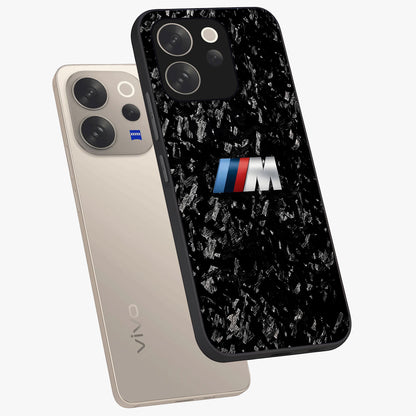 Carbon Speed Mark Glass Case displayed in angled mockup highlighting racing inspired carbon design and sleek aesthetic style.