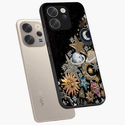 Cosmic Sparkle Dreams Glass Case displayed in angled mockup highlighting dreamy star sparkle design with celestial aesthetic.