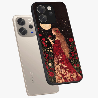 Crimson Dreams Glass Case displayed in angled mockup highlighting soft crimson aesthetic design with artistic theme.