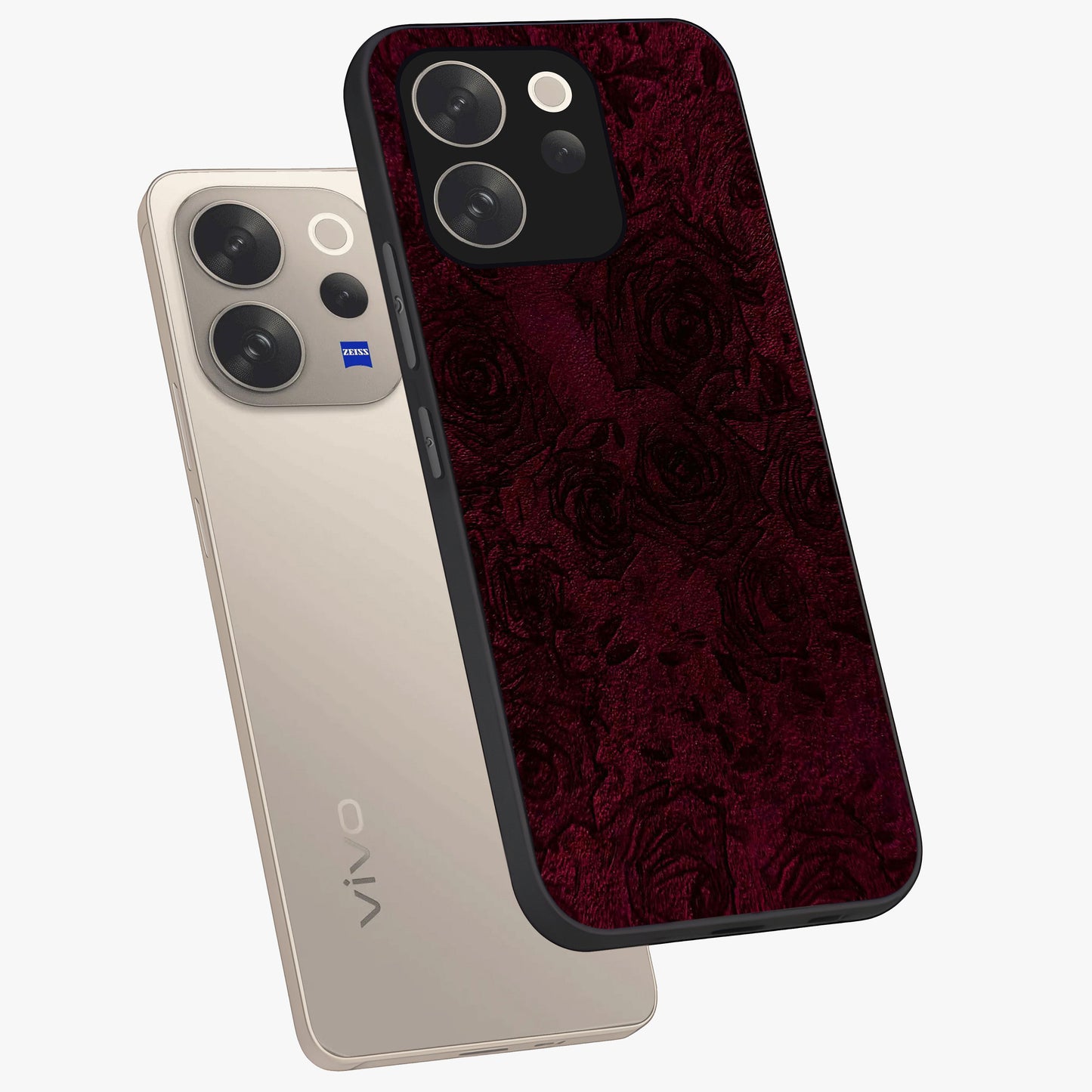 Crimson Fade Flow Glass Case displayed in angled mockup highlighting smooth gradient design with modern aesthetic style.