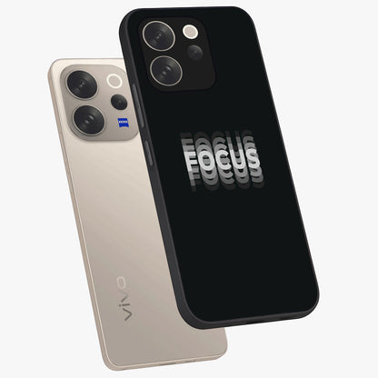 Focus Mode On Glass Case displayed in angled mockup highlighting clean minimal text artwork with modern aesthetic style.