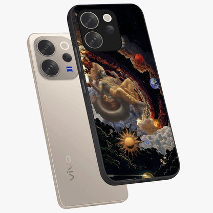 Galactic Divine God Glass Case displayed in angled mockup highlighting powerful celestial deity illustration with galactic aesthetic.