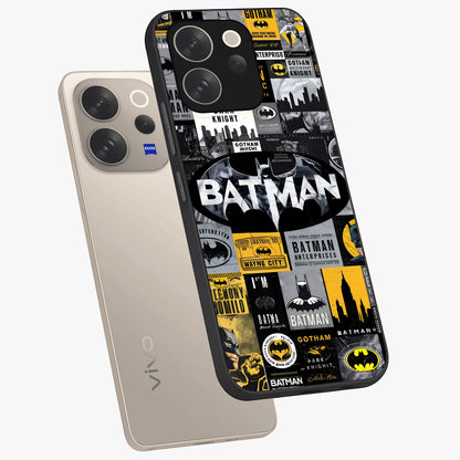 Knight Gotham Rise Glass Case displayed in angled mockup highlighting powerful knight silhouette design with dramatic aesthetic.